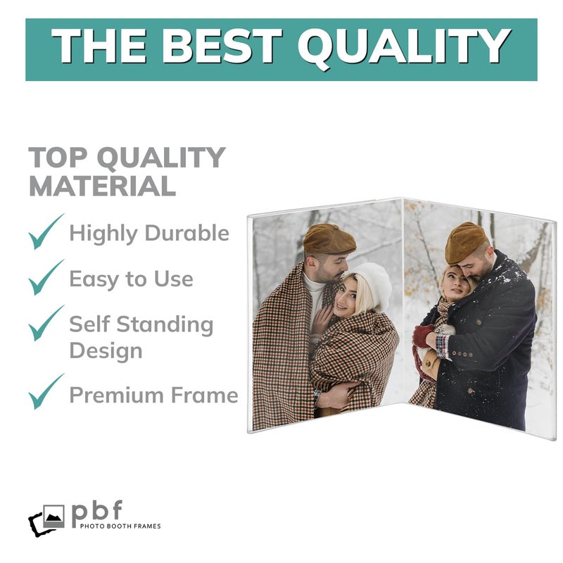 pbf PHOTO BOOTH FRAMES pbf 4x6 Double Picture Frame | 4 x 6 Acrylic Sign Holder | Vertical Self Standing Sign Holder | Acrylic Stands for Display | Clear Picture Frame, Menu Table Top Stand, Plastic Flyer Holder (6-Pack) - Image 4